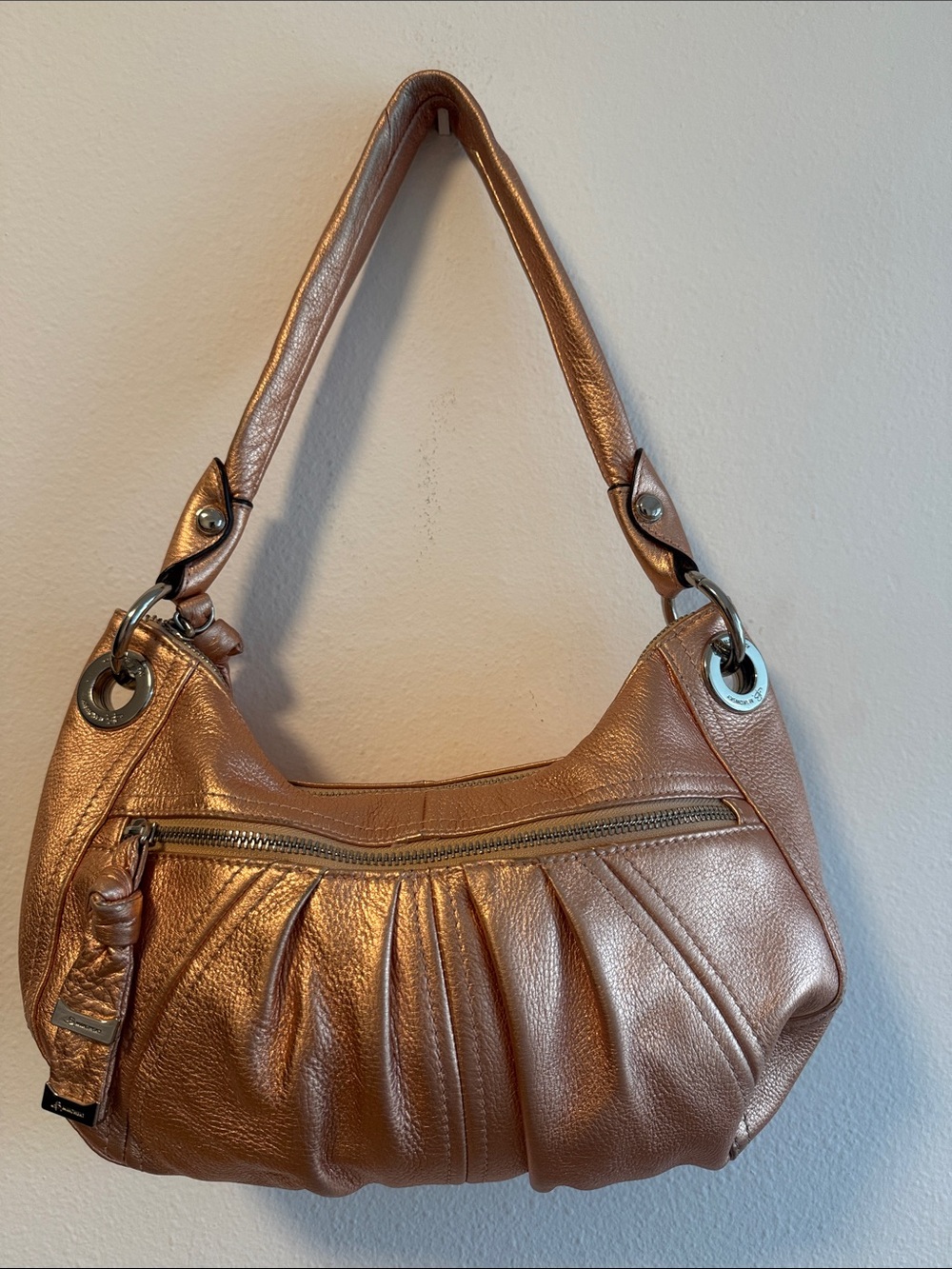 B.makowsky Women’s Metallic Rose Gold Shoulder Bag